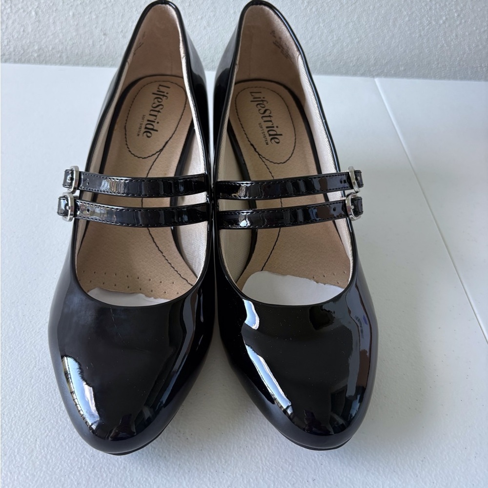 Lifestride True Mary Jane Style Black Patent Pump 8.5 Goth Whimsigoth Fairy - Picture 2 of 8